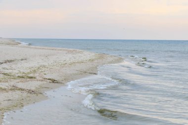 Güzel turkuaz deniz ve vahşi bir plaj