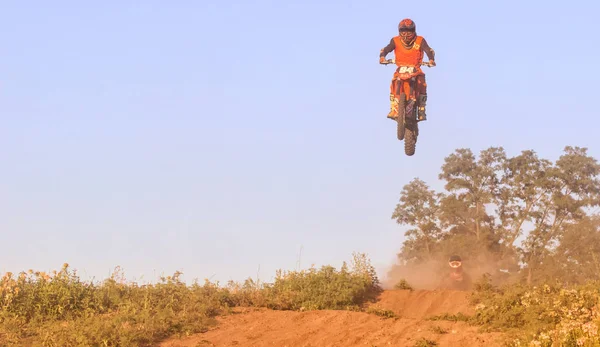 CHERKASSY, UKRAINE - JULAY 7 2017 : rider on Motocross Training of motorcyclists before competitions Ukraine, Cherkassy 7Julay 2017 — Stock Photo, Image