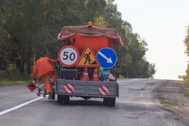 işareti asfalt onarım