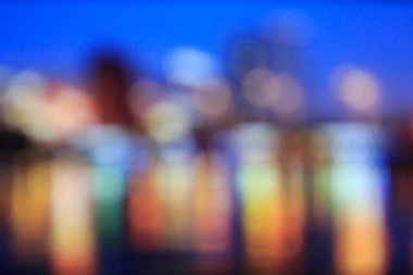 Şehir bokeh ışıklar gece görünümü, arka plan bulanık