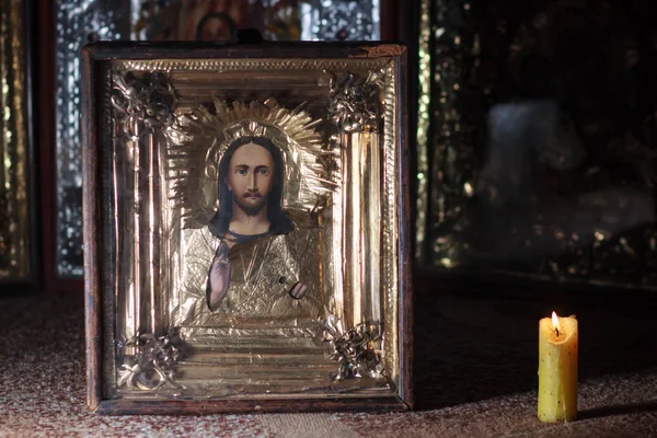 Foto av ortodoxa heliga målning kallas ikon — Stockfoto