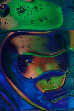 Sıvı veya hava makro çekim. arka cam molekül sctructure, makro 3d çekim alan derinliği ile render