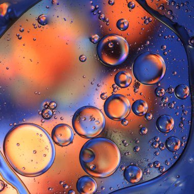 Sıvı veya hava makro çekim. arka cam molekül sctructure, makro 3d çekim alan derinliği ile render