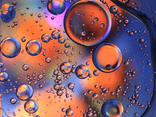 Macro shot de liquide ou d'air. sctructure abstraite de molécules de verre, rendu macro 3D avec profondeur de champ — Photo