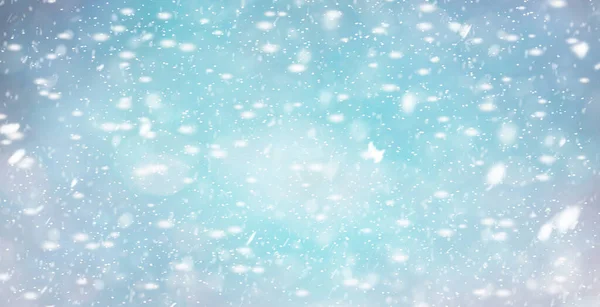 Art falling snow on the blue background — Stock Photo, Image
