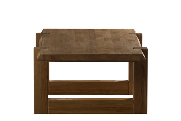 Деревянный кофейный столик на белом фоне — стоковое фото