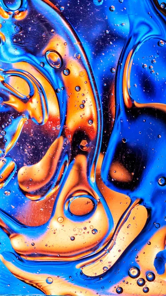 水に油滴のマクロ — ストック写真