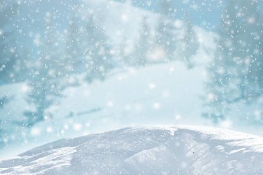 Kar yağan kış manzarası