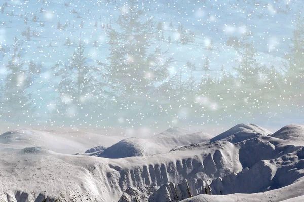 Kar yağan kış manzarası — Stok fotoğraf