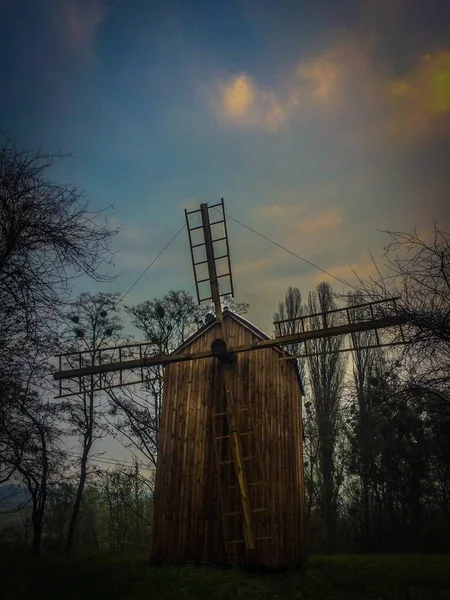 Molinos Viento Del Museo Nacional Arquitectura Popular Vida Ucrania Pereyaslav —  Fotos de Stock