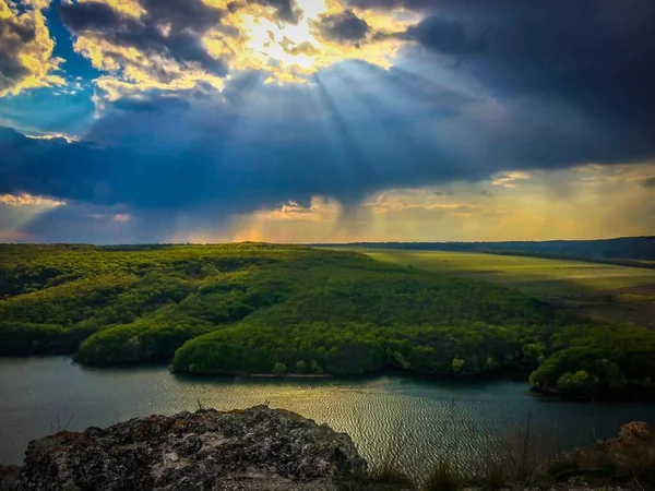 Весенний Пейзаж Каньона Реки Днестр Украина — стоковое фото