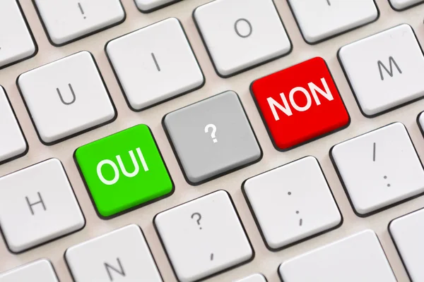 Oui o non scelta in francese sulla tastiera — Foto Stock