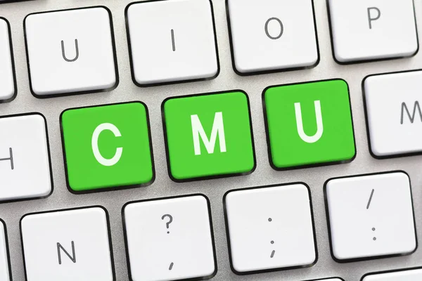 CMU scrittura su tastiera bianca — Foto Stock
