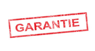 Garantie kırmızı dikdörtgen damgası