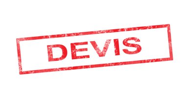 Devis kırmızı dikdörtgen damgası