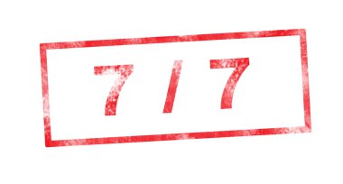 7/7 kırmızı dikdörtgen damgası