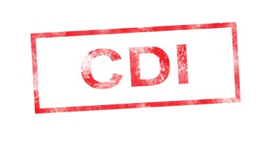 CDI red rectangular stamp clipart