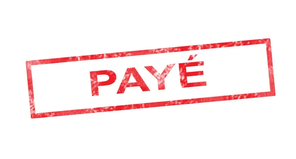 Красная прямоугольная марка PAYE — стоковое фото
