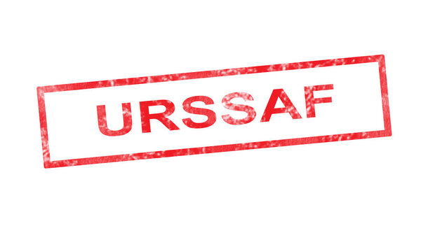 URSSAF red rectangular stamp
