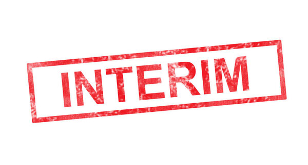 INTERIM red rectangular stamp