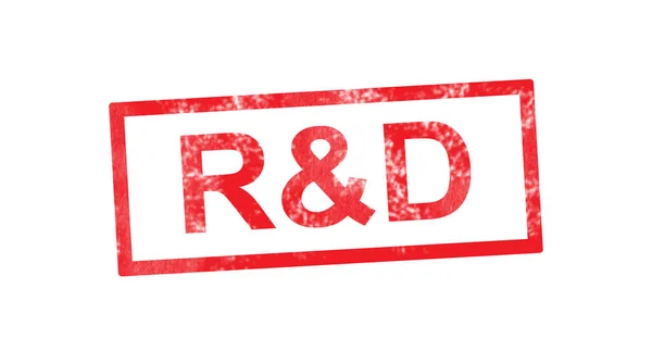 R&D czerwony prostokątny znaczek — Zdjęcie stockowe