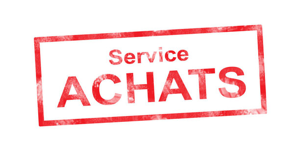 SERVICE ACHATS red rectangular stamp