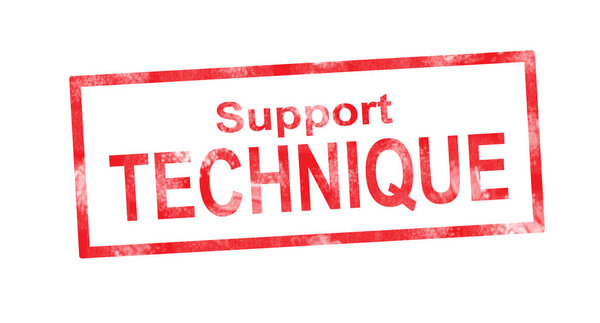 SUPPORT TECHNIQUE red rectangular stamp