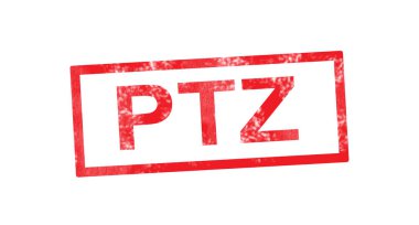 PTZ in red rectangular stamp clipart