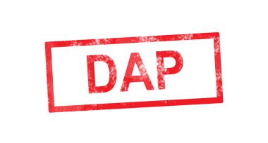 DAP in red rectangular stamp clipart