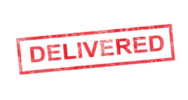 Kırmızı dikdörtgen damgalamak içinde teslim