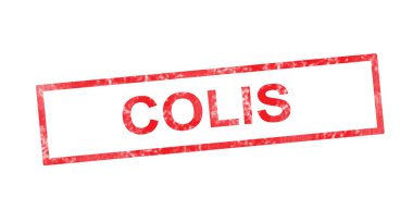 Kırmızı dikdörtgen damgasında Fransızca çeviri paketi