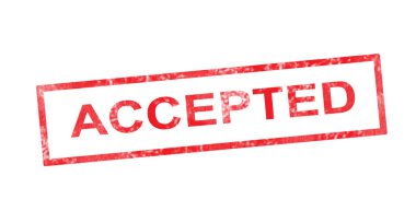 Kırmızı dikdörtgen pul kabul