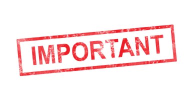 Kırmızı dikdörtgen damgasında önemli