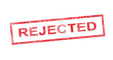 Kırmızı dikdörtgen pul reddetti