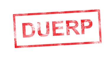 Duerp kırmızı dikdörtgen damgasında