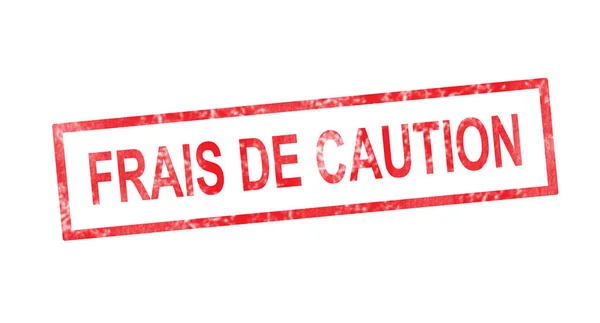 Óvadék díj, francia fordítás, a piros téglalap alakú bélyegző — Stock Fotó