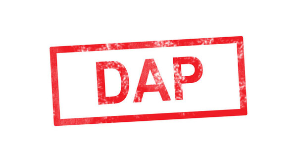 DAP in red rectangular stamp