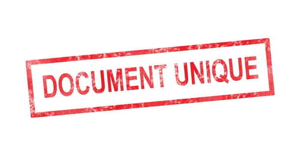 Documento unico in francese traduzione in rosso timbro rettangolare — Foto Stock