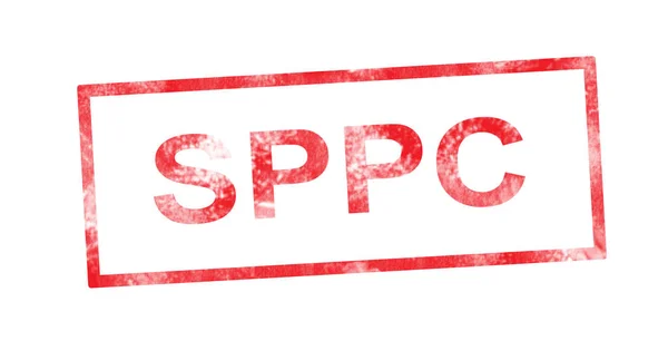 SPPC in rosso timbro rettangolare — Foto Stock