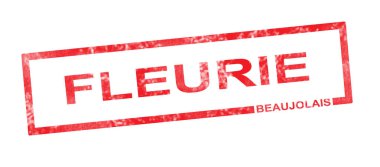 Beaujolais ve Fleurie bağ unvan bir kırmızı dikdörtgen