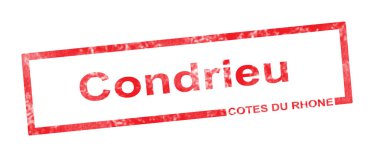 Du Rhone ve Condrieu bağ unvan içinde kırmızı bir rectan Rehberi