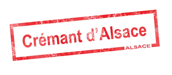 Alsace ve Cremant Alsace bağ unvan kırmızı dikdörtgenler — Stok fotoğraf