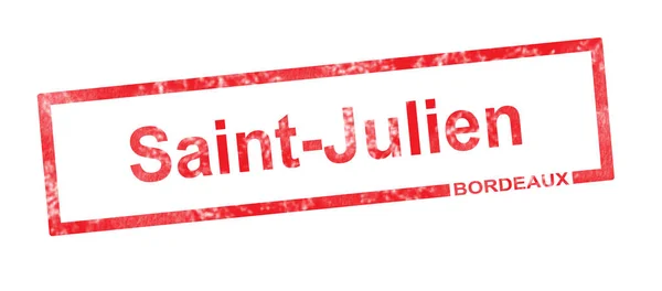 Μπορντό και Saint Julien αμπελώνα ονομασίας σε ένα κόκκινο ογώνιος — Φωτογραφία Αρχείου