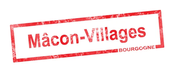 빨간 rectan에 부르고뉴와 마 콘 마을 포도 명칭 — 스톡 사진
