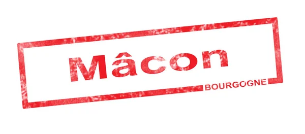 Denominazione del vigneto di Borgogna e Macon in una forma rettangolare rossa — Foto Stock