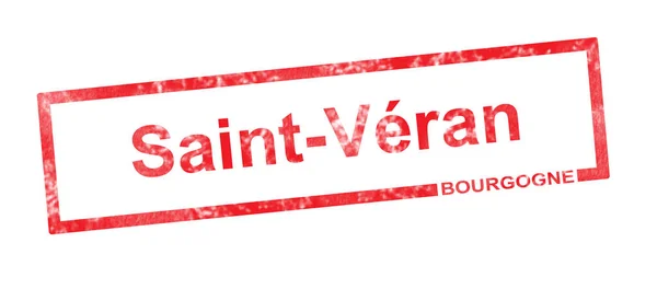 빨간 rectangul에 부르고뉴와 성자 Veran 포도 명칭 — 스톡 사진