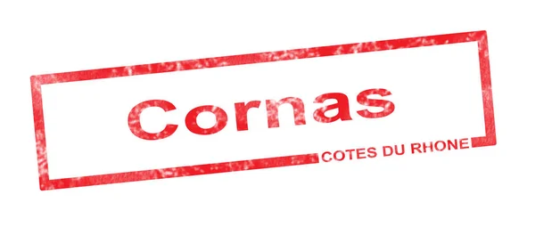 코트 뒤 론 및 빨간 rectangu에 Cornas 포도 원 명칭 — 스톡 사진