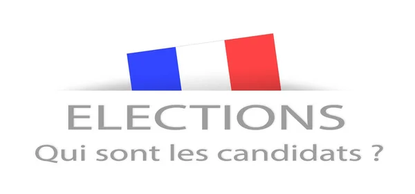 Wahlen und Kandidat auf französisch mit teilweise versteckter französischer Flagge — Stockfoto