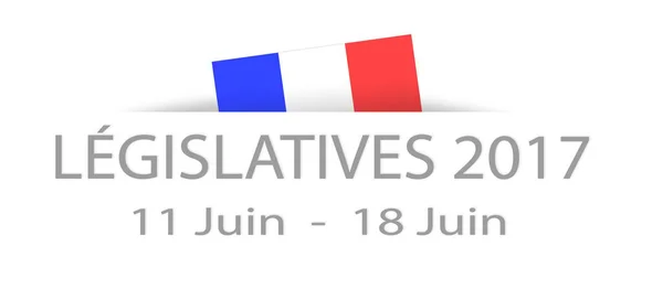 Виборів у законодавчий 2017 французькою мовою з датами і частина прихов — стокове фото
