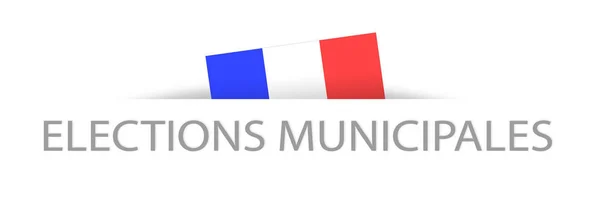 Kommunalvalet i franska med en del dolda fransk flagga — Stockfoto
